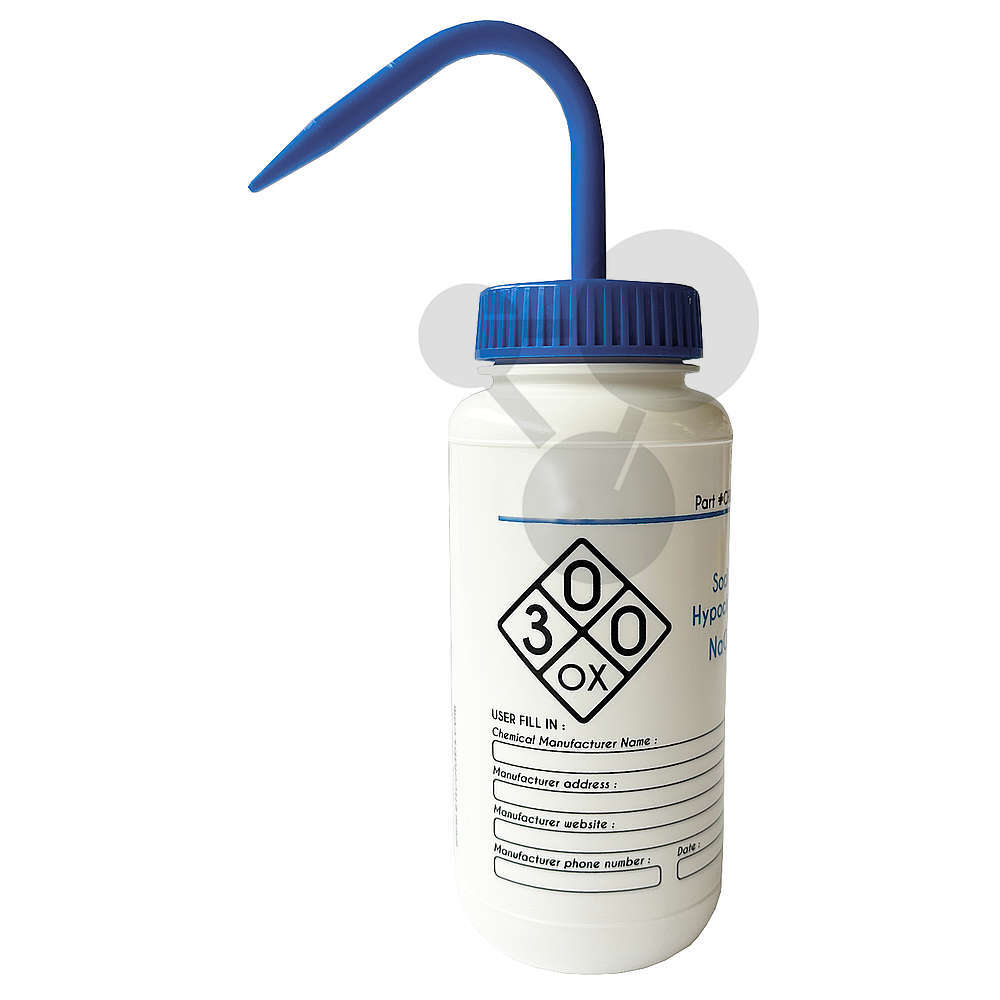 Spitzflasche Natriumhypochlorit (Bleichmittel) 500 ml weiß Weithals PP