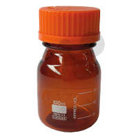 Schraubdeckelflasche Borosilikatglas 100 ml, amber