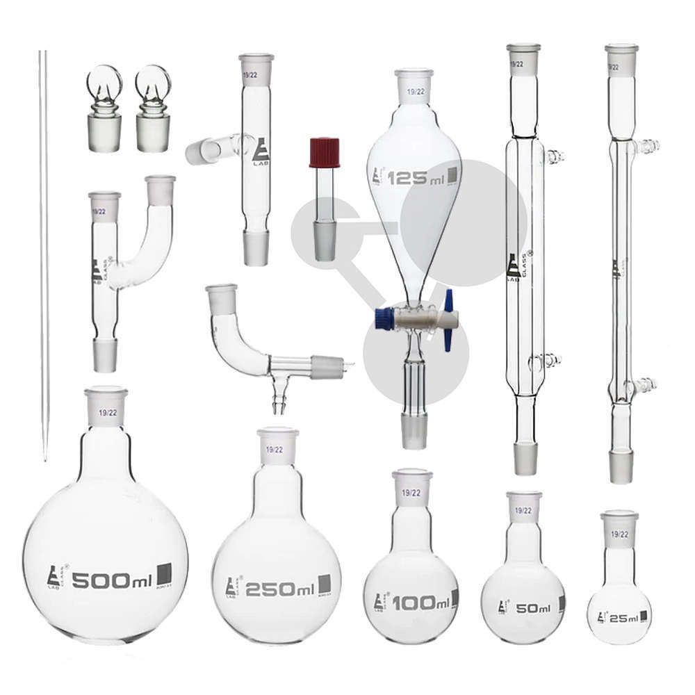 Destillationsset Organische Chemie NS 19/22 Borosilikatglas im Hartschalenkoffer